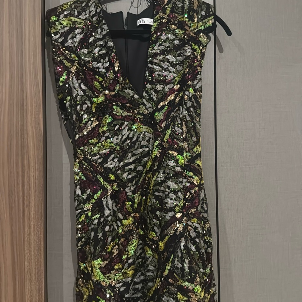 Zara Multicolor Sequin Mini Dress